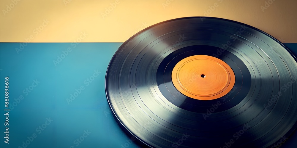 Fototapeta premium Schallplatte Vinyl Schellack Vinylscheibe Scheibe Platte AI-Created Content