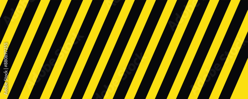 Warning yellow black diagonal stripes line. Safety stripe warning caution hazard danger road vector sign symbol isolated with background.