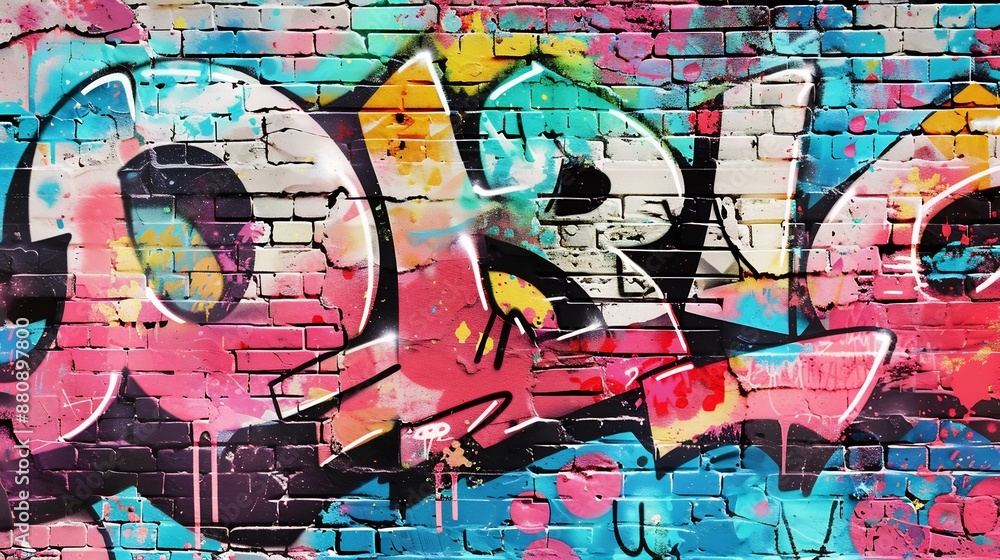 Urban Art on Brick Wall Urban Art on Brick Wall