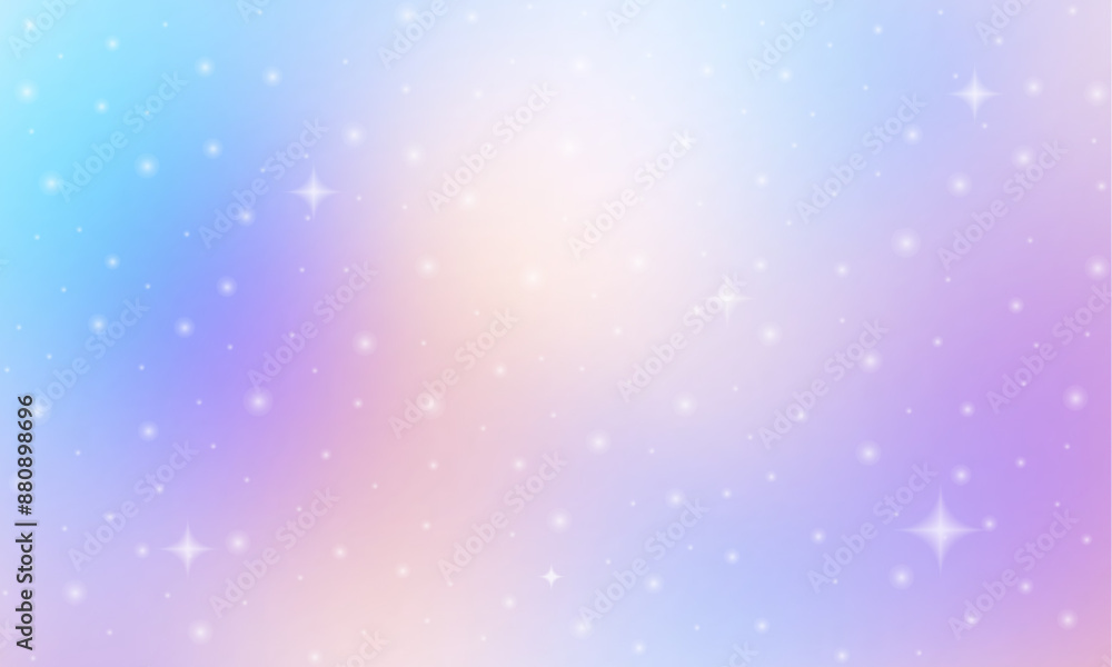 Glittering gradient background with hologram effect and magic lights. Holographic abstract fantasy backdrop with fairy sparkles, gold stars and festive Glittering gradient background with hologram effect and magic lights. Holographic abstract fantasy backdrop with fairy sparkles, gold stars and festive