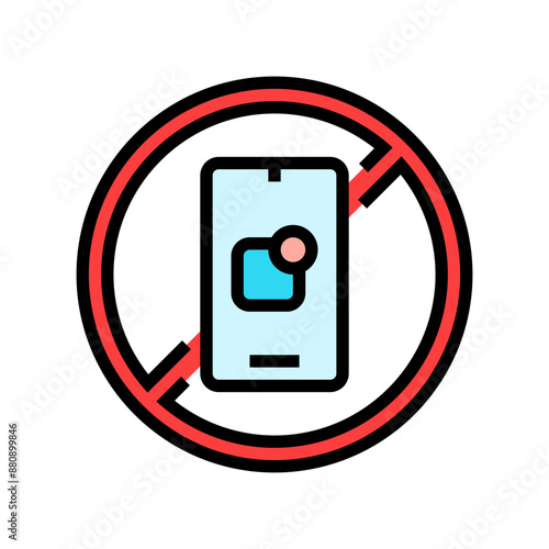 no app required label product caution color icon vector. no app required label product caution sign. isolated symbol illustration
