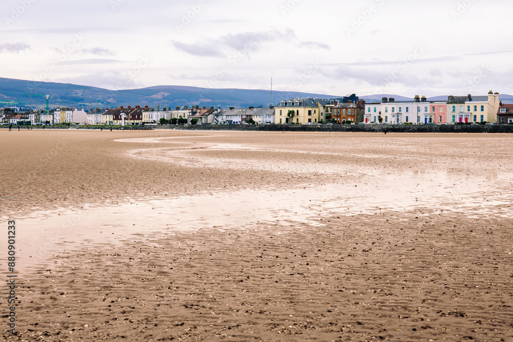 Coastal Townhouses Facing Empty Beach At Low Tide Coastal Townhouses Facing Empty Beach At Low Tide