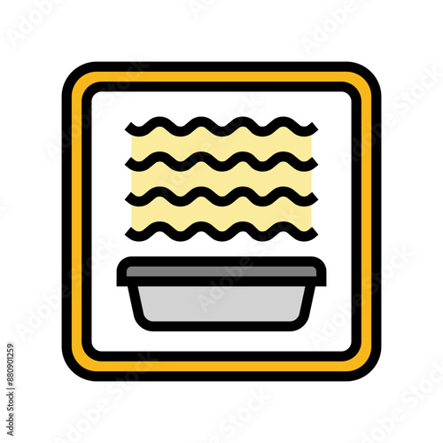 microwave safe label product caution color icon vector. microwave safe label product caution sign. isolated symbol illustration