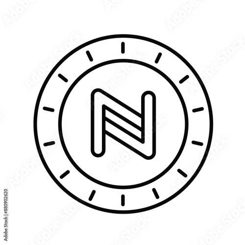 namecoin  line icon with white background vector stock illustration