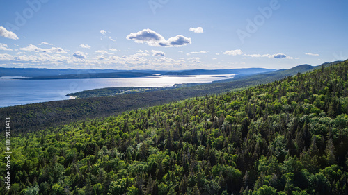 Landscape in Gaspé Peninsula, Quebec, Canada photo