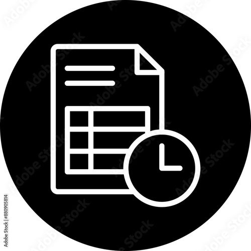 Deadline Vector Line White Circle Black