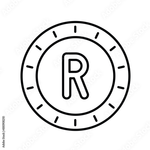 rand  line icon with white background vector stock illustration