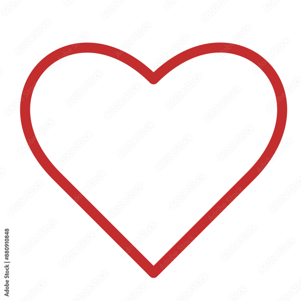 Red heart outline icon. Happy Valentine's Day. Love sign symbol. Simple greeting card template. Cute graphic object. Flat design. Isolated. Transparent background Red heart outline icon. Happy Valentine's Day. Love sign symbol. Simple greeting card template. Cute graphic object. Flat design. Isolated. Transparent background