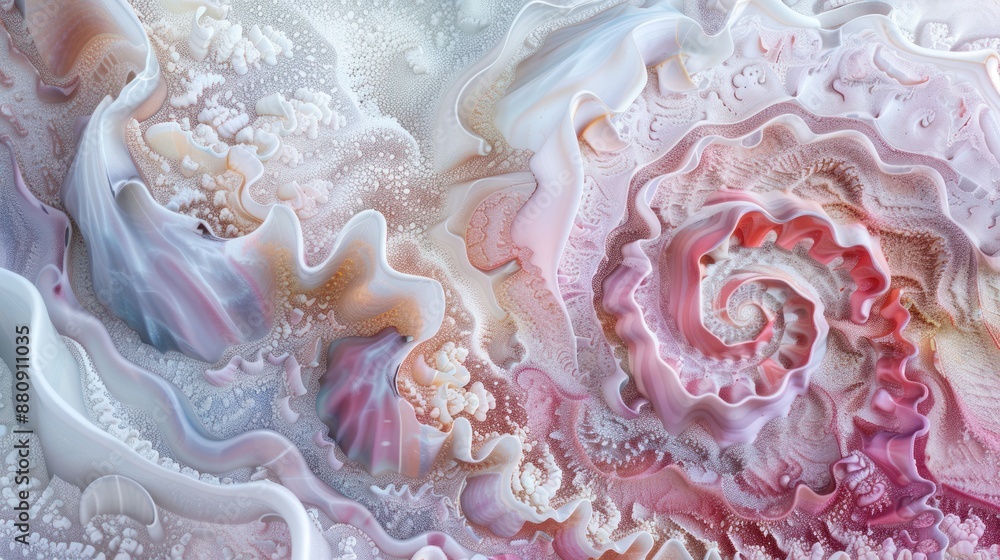 Macro photography of organic texture of mother-of-pearl sea shell or corals, background with closed up detailed natural ocean creatures structure, AI generated image Macro photography of organic texture of mother-of-pearl sea shell or corals, background with closed up detailed natural ocean creatures structure, AI generated image