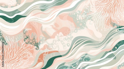 Macro photography of organic texture of mother-of-pearl sea shell or corals, background with closed up detailed natural ocean creatures structure, AI generated image