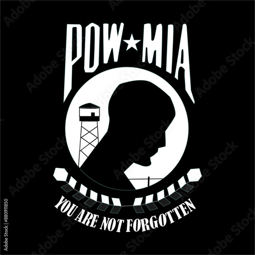 National Powmia Vector Design Illustration