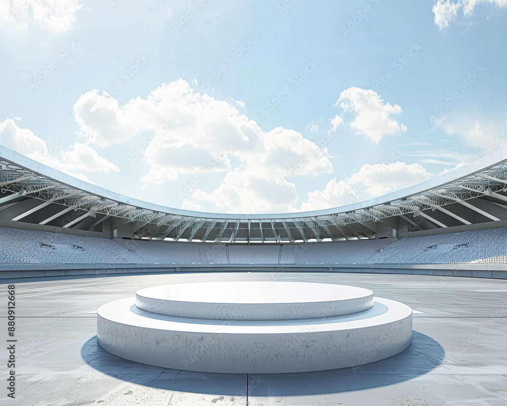 Fototapeta premium A stadium with a large empty oval in the center