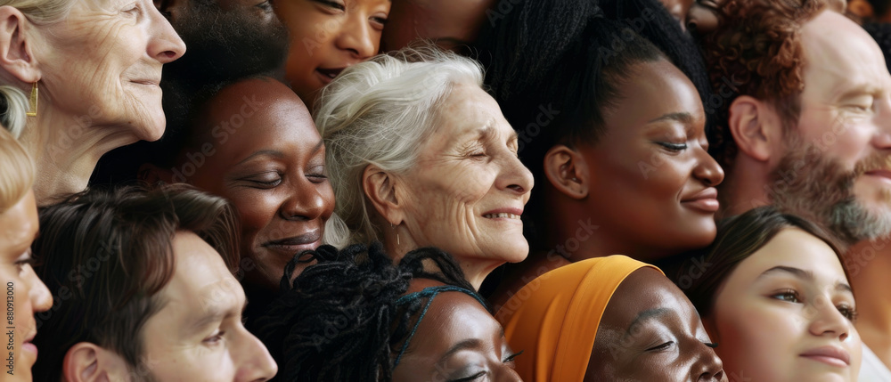 A joyful gathering of women of various ages and backgrounds, exchanging warm smiles and celebrating their diverse and unified community. A joyful gathering of women of various ages and backgrounds, exchanging warm smiles and celebrating their diverse and unified community.