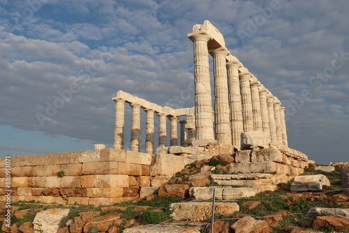 temple of Poseidon at Sounio, Greece photo