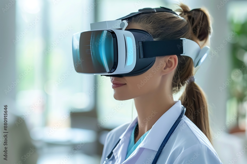Virtual reality training for health coaches on antibiotic management, futuristic medical technology, realistic Virtual reality training for health coaches on antibiotic management, futuristic medical technology, realistic
