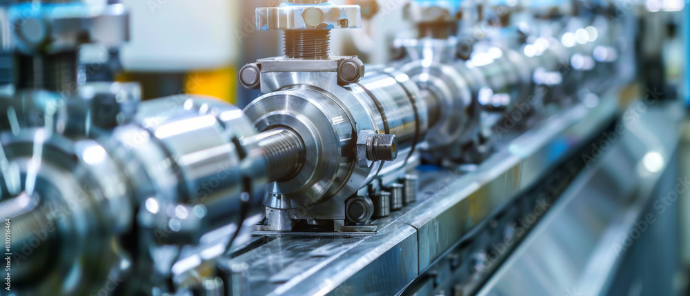 A close-up of shiny, precise industrial machinery in action, demonstrating engineering finesse and technological advancement. A close-up of shiny, precise industrial machinery in action, demonstrating engineering finesse and technological advancement.