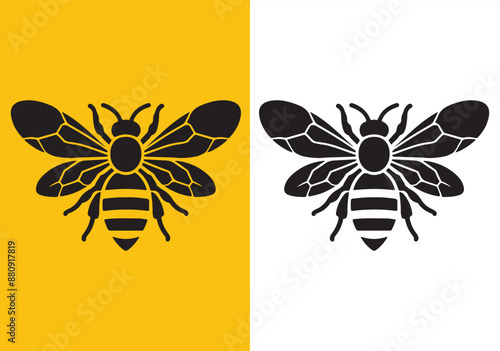 Hand Drawn Bee Silhouette Vector illustration