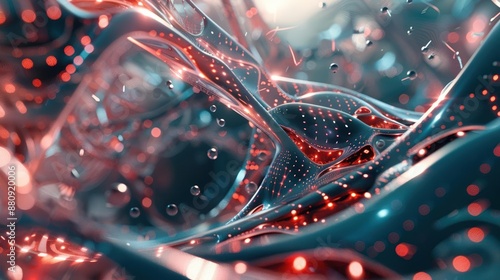 An alien organism captured in a stasis field. The creature is covered in a bio-luminescent fluid that is constantly shifting and flowing.