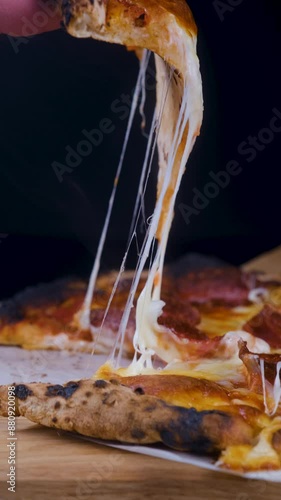 pepperoni pizza with cheese close-up