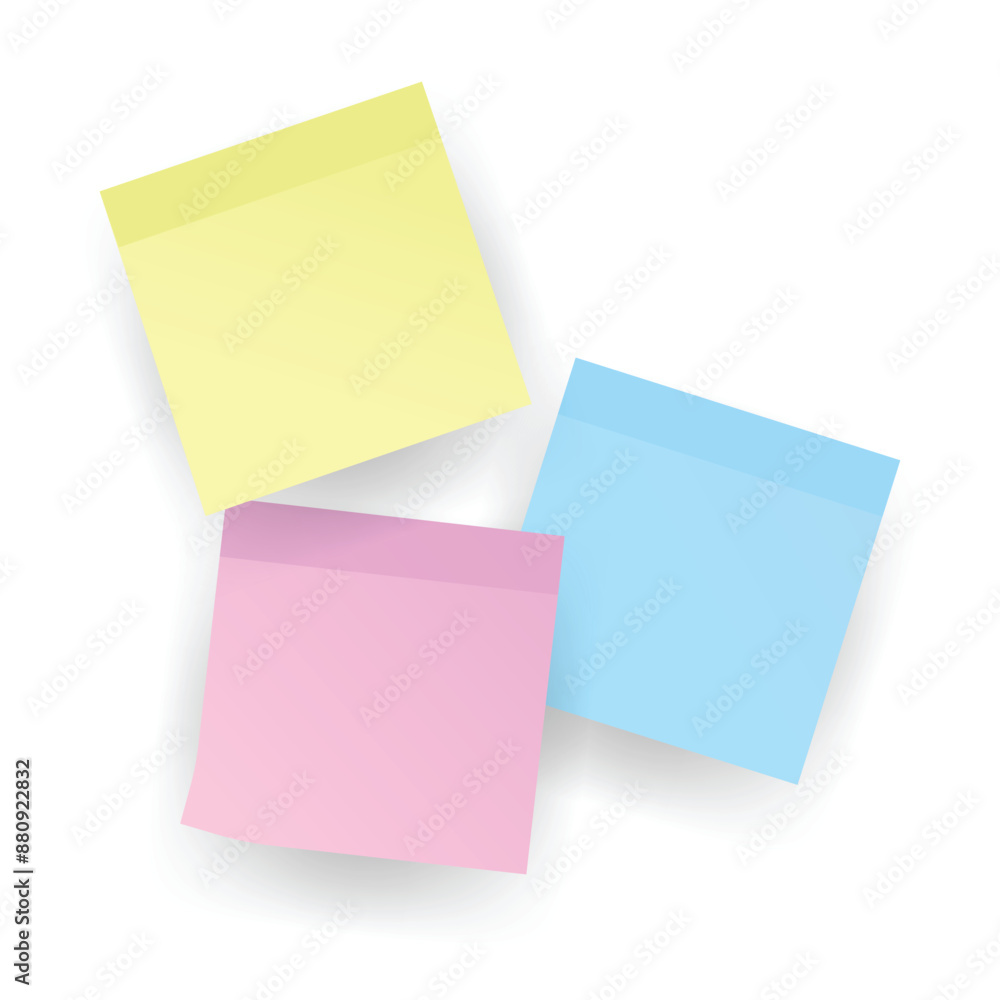 Paper notes stickers. Place for memo messages on paper sheets. Blank sticky place for to do list and office notice or information board Paper notes stickers. Place for memo messages on paper sheets. Blank sticky place for to do list and office notice or information board