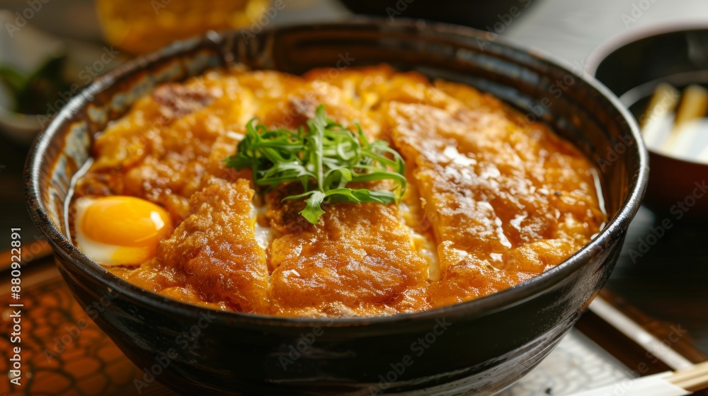 The national cuisine of Japan. Katsudon. The national cuisine of Japan. Katsudon.