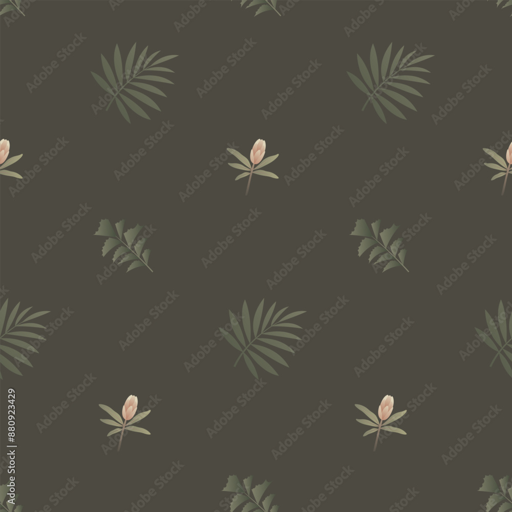 Exotic floral seamless pattern design. Simple summer tropical vector background. Exotic floral seamless pattern design. Simple summer tropical vector background.