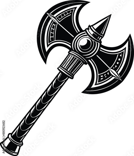 black and white axe illustration. woodwork, line art, woodcutter, woodworking, wooden, ax, carpenter, 