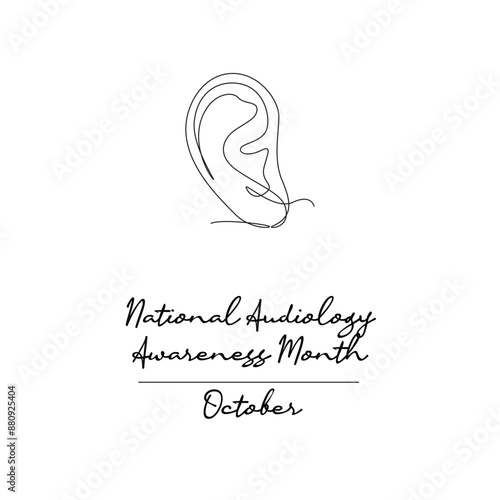line art of National Audiology Awareness Month good for National Audiology Awareness Month celebrate. line art.