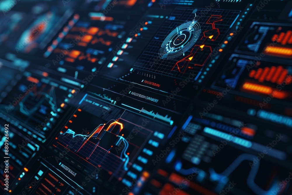Futuristic Digital Interface with Real-Time Data Exchange Visualization for Tech Design Futuristic Digital Interface with Real-Time Data Exchange Visualization for Tech Design