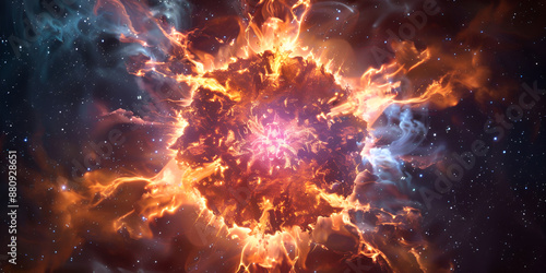 Spectacular Star Explosion: Witness the Magnificent Supernova Unleashing Cosmic Energy, Stunning Supernova Event: Star's Fiery Demise Illuminates the Universe
