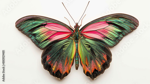 Wallpaper Mural AI Generated Neon color Butterfly on the white background illustration Torontodigital.ca