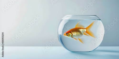 Wallpaper Mural Goldfish gracefully swim in a glass tank within a sleek white interior. Concept Underwater photography, Aquatic life, Lifestyle design, Interior decor, Goldfish habitat Torontodigital.ca