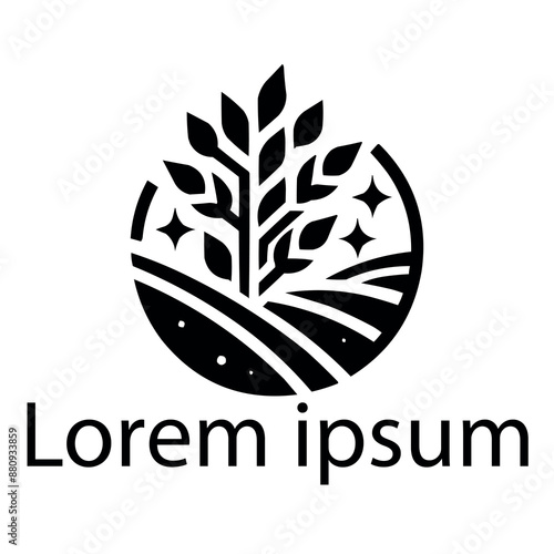 A black agriculture logo on white simple background