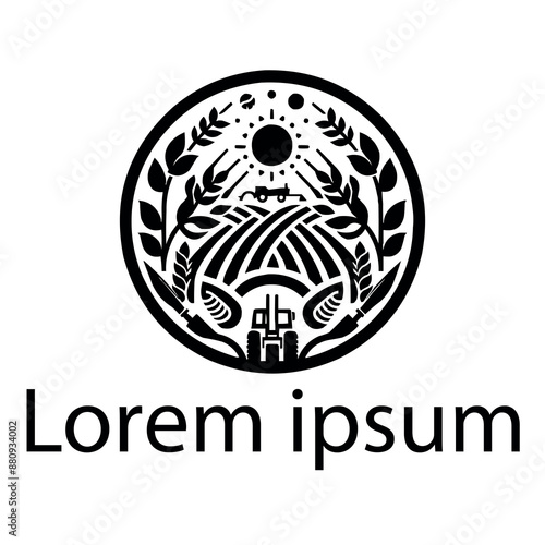 A black agriculture logo on white simple background