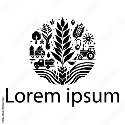 A black agriculture logo on white simple background