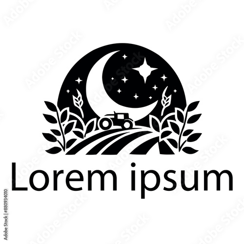 A black agriculture logo on white simple background