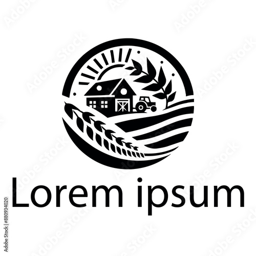A black agriculture logo on white simple background