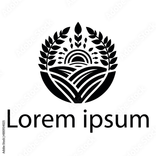 A black agriculture logo on white simple background