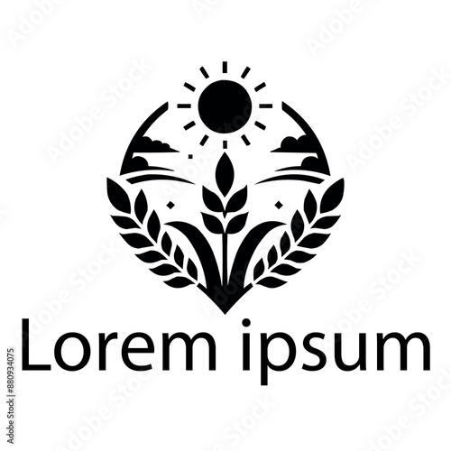 A black agriculture logo on white simple background