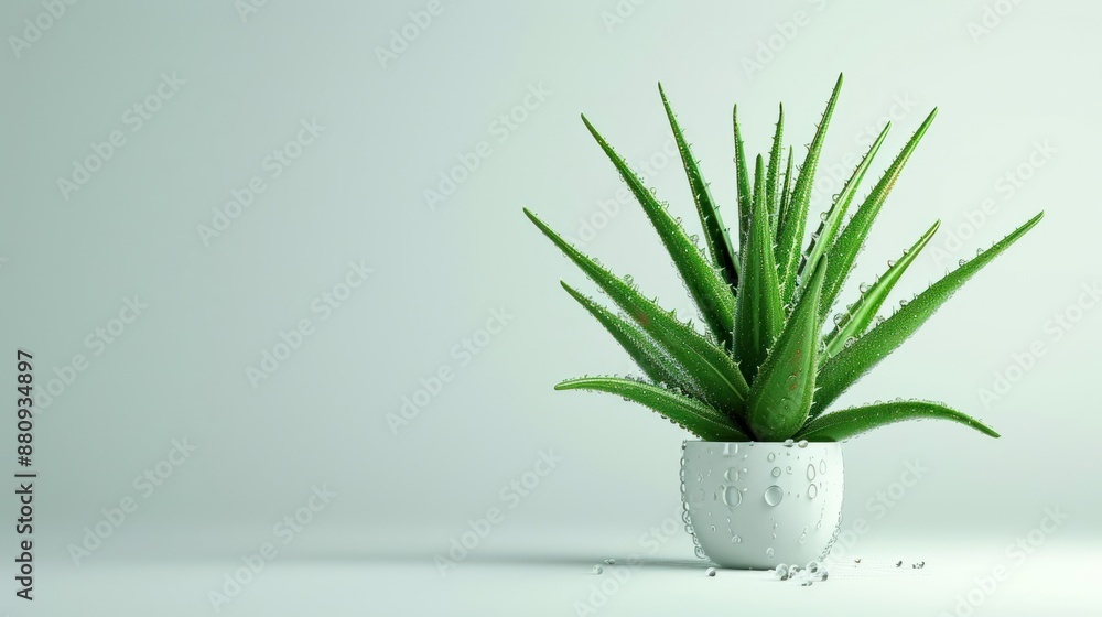 Aloe vera plant in pot on white background Aloe vera plant in pot on white background