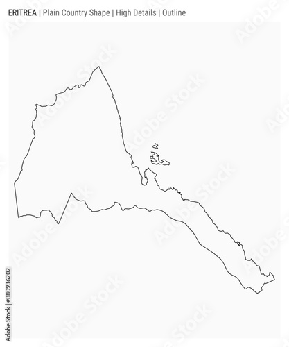 Eritrea plain country map. High Details. Outline style. Shape of Eritrea. Vector illustration. photo