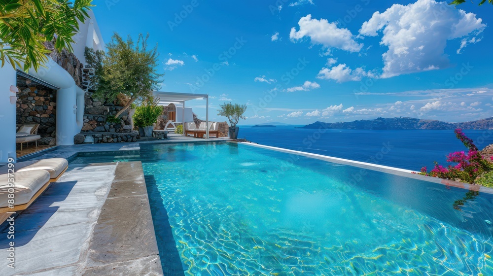 Luxurious villa with infinity pool overlooking the sea. Luxurious villa with infinity pool overlooking the sea.