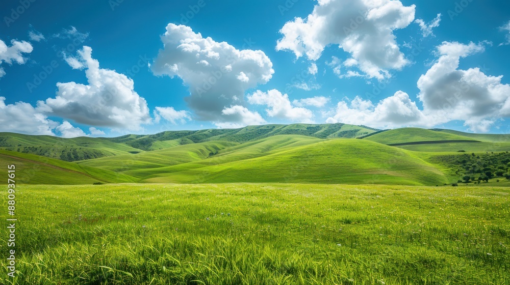 Rolling Green Hills Under a Blue Sky Rolling Green Hills Under a Blue Sky