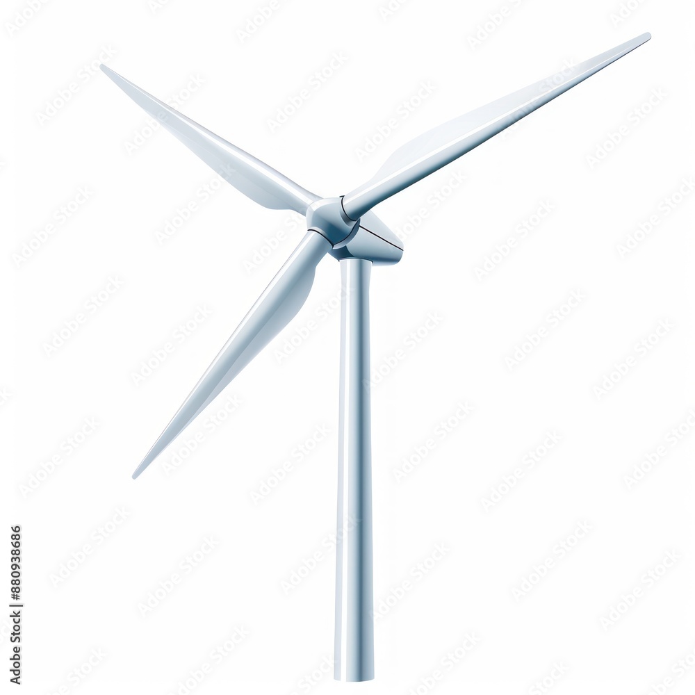 Wind Turbine Isolated Against a White Background Wind Turbine Isolated Against a White Background