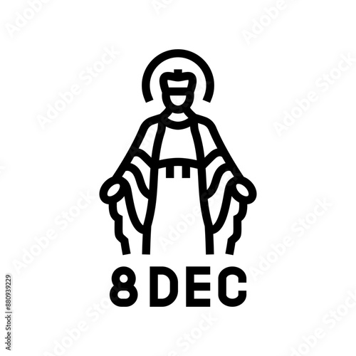 immaculate conception feast catholic holiday line icon vector. immaculate conception feast catholic holiday sign. isolated contour symbol black illustration
