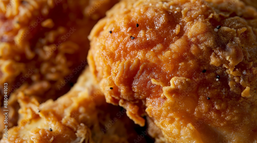 A close up of fried chicken with black pepper A close up of fried chicken with black pepper