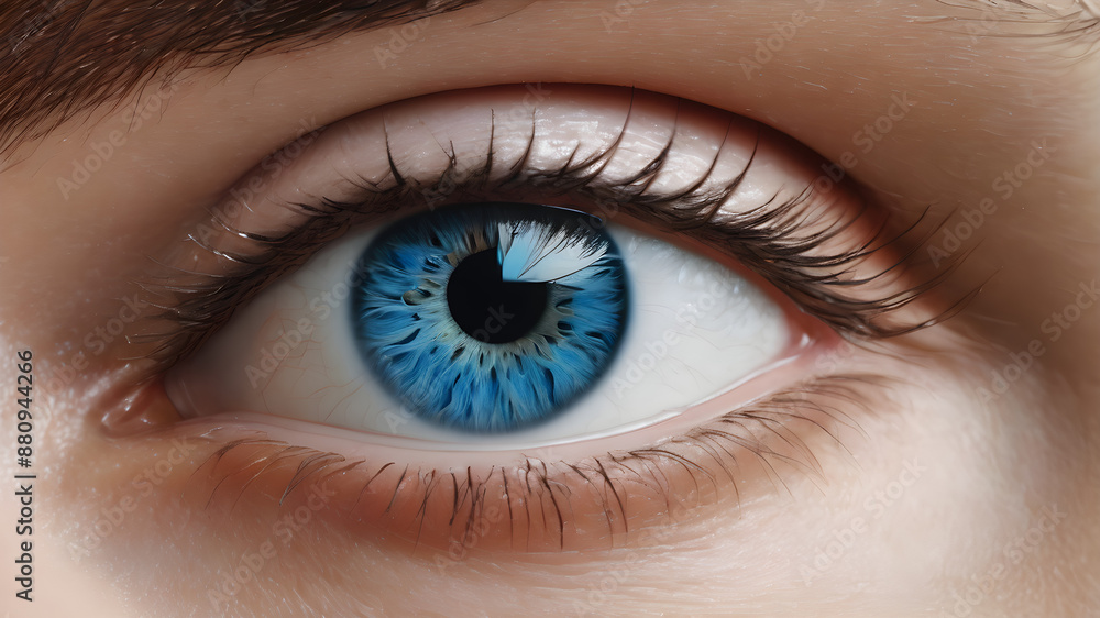 Stunning blue eye with intricate details, isolated on white background Stunning blue eye with intricate details, isolated on white background