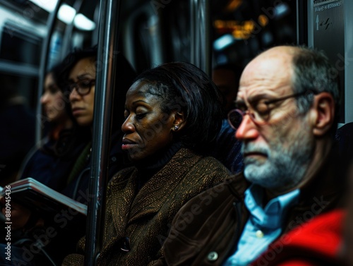 Passengers on a Subway Train