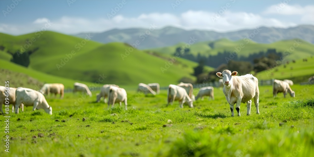 Sustainable Livestock Farming Practices in New Zealand's Agriculture Industry. Concept Livestock Farming, Sustainability, Agriculture Industry, New Zealand, Practices Sustainable Livestock Farming Practices in New Zealand's Agriculture Industry. Concept Livestock Farming, Sustainability, Agriculture Industry, New Zealand, Practices