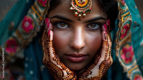 Intriguing Gaze: A Woman in Traditional Indian Attire